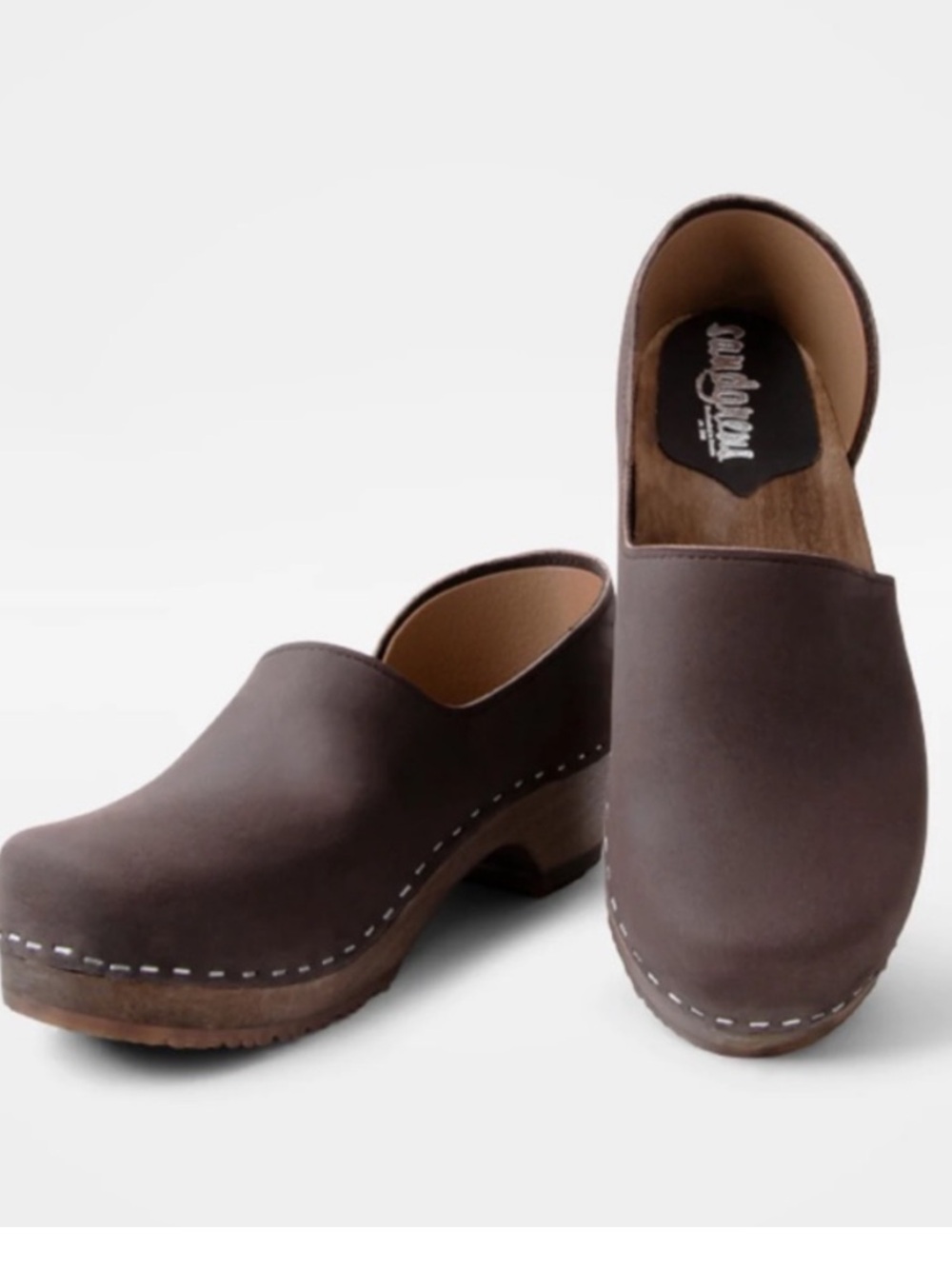 Sandgrens Low Brett Clog Brown NWOB EU36 Comfort Boho Scandinavian